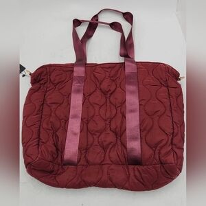 Wantable Large Burgundy Quilted Tote Bag